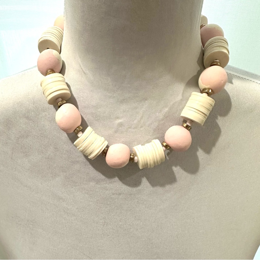 BRAND NEW ✨ Artisan made chunky necklace with hand-rolled clay beads. ONLY ONE.
